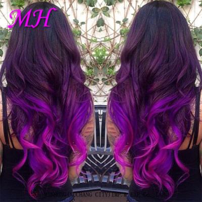 China Beautiful 1B Ombre Purple Body Wave Brazilian Hair Extension for sale