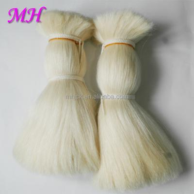 China Silky Straight Natural White Wave Raw Material Comb Goat Hair To Make Hair Extension And White Wig for sale