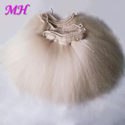 China White Yaki Wefted Hair Drama Beard Yak Raw Hair Yaki Style for Beard and Clown Drama Wigs for sale