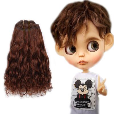 China Toy Hotsale New White Russian Cartoon Wavy Hair Weft Braids For Dolls Natural Goats Hair Mohair Wig Makers for sale