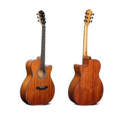 China New Arrival Caravan Music Mahogany 40 Inch Matte Cutaway Mahogany Body Acoustic Guitar Made In China For Sale for sale