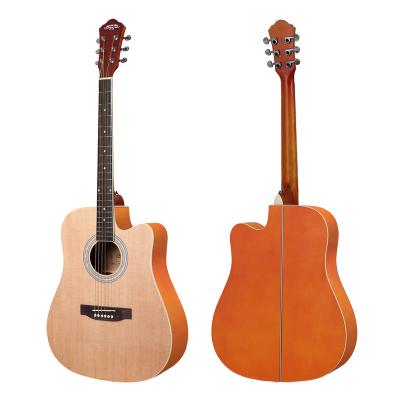 China Linden Sabilli top laminate 41 inch cutaway matte acoustic guitar made in china for wholesale for sale