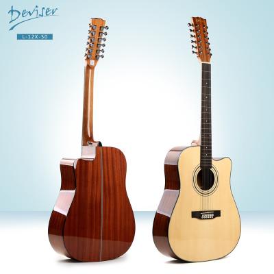 China Wholesale Factory Price 41inch Inventor Acoustic Guitar Flawless Cutaway 12 String for sale