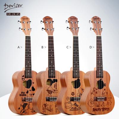 China Sapele inventor engraving wooden ukulele for sale ukulele guitar for sale