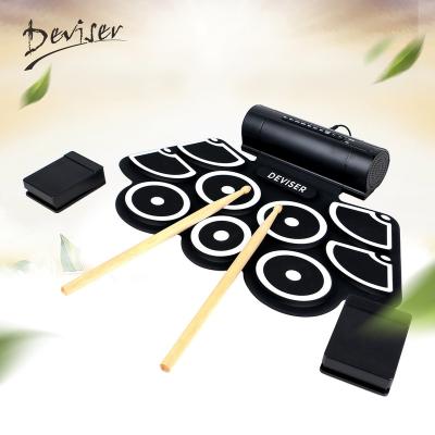 China Wholesale Entertainment Roll Up Mini Electronic Drum Set Foldable Electronic Drum Kit for sale