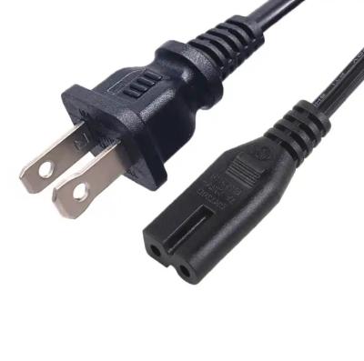 China HENG-WELL Wholesale High Quality US/Canada 2-Pin NEMA  Plug to IEC 320 C7 Power Cord Set (PVC) 1.8M (1800mm) Black Te koop