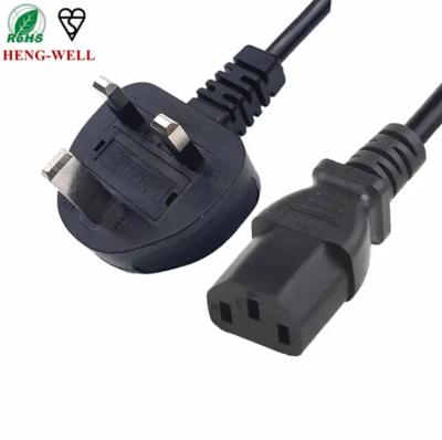 중국 ASTA C13 Connector UK Power Cord BSI UK Cables Fuse 3 Pin Consumer Electronics 250A 13A AC Power Cable 판매용