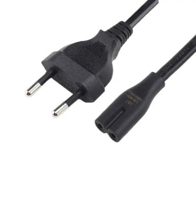 China CE Euro Cordón de alimentación, VDE 2.5A 250V 2 Pin Plug IEC C7 Cordón de alimentación de CA en venta