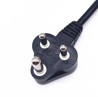 Cina Corde elettriche Sud Africa, SABS 3 Pin Plug 1.2m 1.5m Corde elettriche AC in vendita