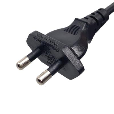 Chine Corde d'alimentation pour appareils électroménagers en Inde, 6A 250V 0,5m 0,75m 2 broches Corde d'alimentation AC à vendre