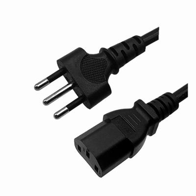 Cina 10A 250V Italy Power Cord , 3 Pin IMQ Standard Black Universal AC Power Cord in vendita