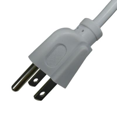 Κίνα Nema 5-15P 10A 125V 18AWG PVC καλώδιο ρεύματος, Λευκό UL 3 Pin Plug US Standard καλώδιο ρεύματος προς πώληση