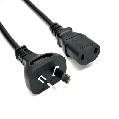 China SAA Connector C17 AU Power Cords Australia 2 Pin Plug Extension Cords 7.5A 250V Power Cables for sale