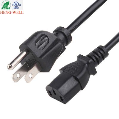 China UL Approved  American Power Cord with Pure Copper and Durable PVC Jacket NEMA5-15P for sale