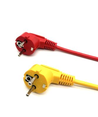 Chine Rouge Jaune Cordon d'alimentation de l'UE avec indication 16A 250V et type de connecteur C13 C15 IEC en couleur personnalisée à vendre