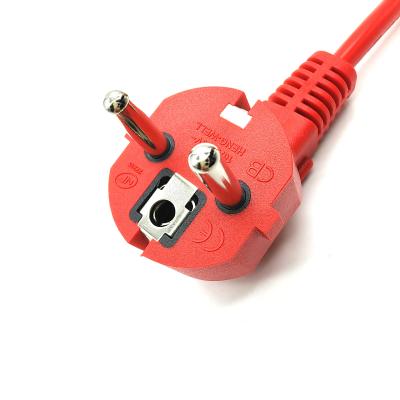 China Red Color EU Power Cord Customized C15 Connector Type 100% Copper 3x0.75/1.00mm2 for sale