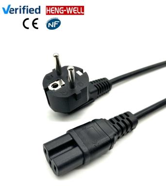 Chine 16A 250V courant nominal EU Plug to IEC C15 *2 Cordon d'extension de courant alternatif avec connecteur 100% cuivre Type en noir rouge/jaune à vendre