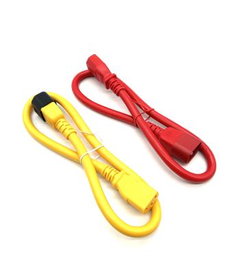 China IEC C13 To C14 125V/250V Extension Power Cord SJT VDE 1.5m Red/Yellow/Customized Ac Power Extension Cord for sale