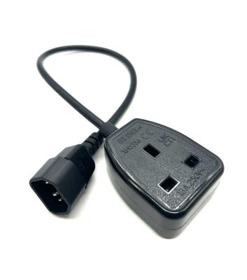 China Uk Power Cable 13A 250V IEC C14 To 1 Way Socket UK Standard Electric Extension Cord for sale