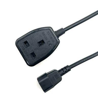 China IEC C14 To 1 Way UK Socket Extesion Cord 13 A 250V UK Electric Extension Ac Power Cables for sale