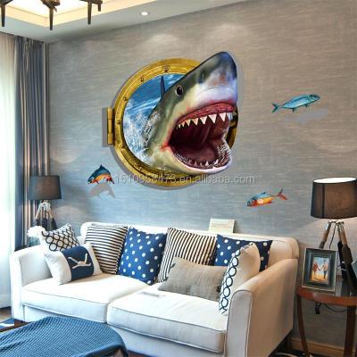 China Waterproof Fake Window Wall Stickers Living Room Wall Decoration Decals Removable 3D Fireworks PVC Kids for sale