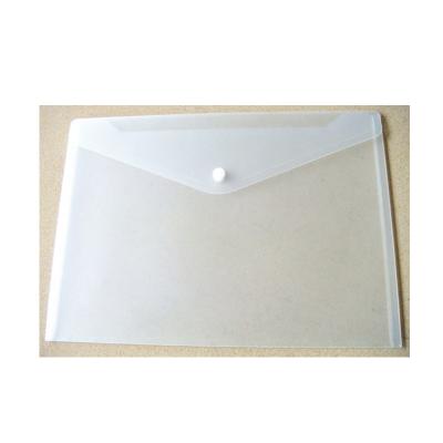 China Clear Folder A4 Button Document Holder Pocket Envelope Plastic Pocket Folder for sale