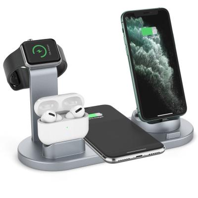 China 4 in 1 Wireless Charger Stand 4 in 1 10W Fast Wireless Charger Dock Station Fast Charging Phone Smart Watch 2 3 4 Earbuds for sale