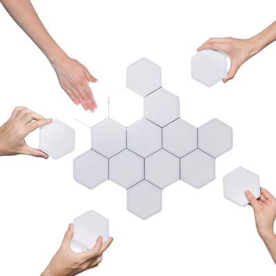 China Modern Touch Control Night Lights Led Magnetic White Color Wall Lamp Home Decor Hexagon Night Lamp DIY for sale