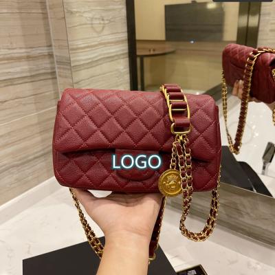 China Designer Handbags Brands Chain Famous Bag Online Fashion C Bag Flip Fashion Celebrity Genuine Leather Bag for sale