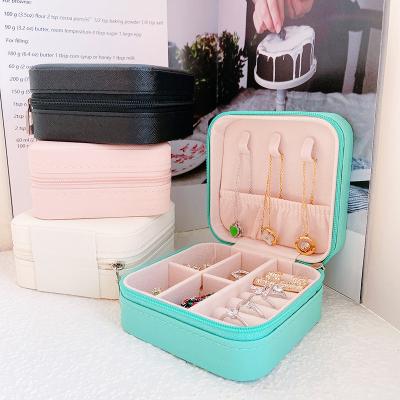 China Jewelry Storage Box Black Travel Jewelry Box Organizer Storage Case Storage Box Leather Jewelry for sale