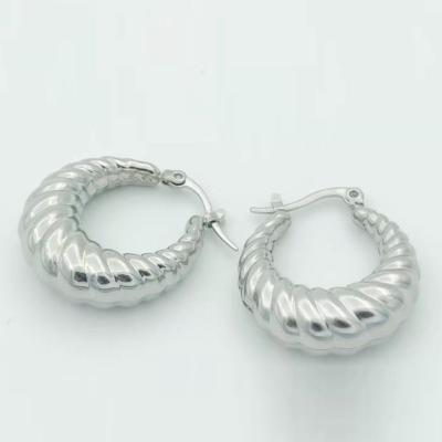 China Factory wholesale CLASSIC twisted stud earrings u shape earrings circles earring stainless steel for sale