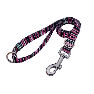 China Customized 2022 Hot-selling Wholesale Sublimation Printing Pet Products Double D-Ring Dog Collar Strong Durable Pet Leash And Walking Leash for sale