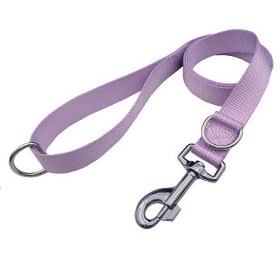 China Factory Wholesale Personalized Best Promotional Durable Nylon Dog Leash Fashion Plain Fashion Dog Training Leads With Double D Clips for sale