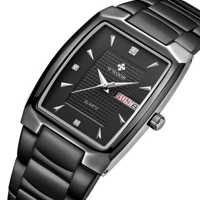 China Automatic Simple Black Square Dial Date Quartz Watch Sexy Date Watches For Men for sale