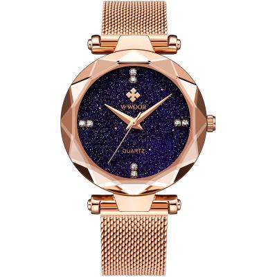 China 2021 Classic Buckle Watch Water Resistant WWOOR 8870 Women Custom Simple Round Dial Indicator 10mm Rose Gold Alloy Watch for sale