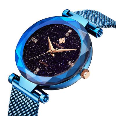 China New Design Pattern Water Resistant Sky Stars Women Watch Stainless Steel Watches For Women for sale