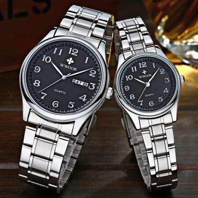 China Newest Stylish Business Automatic Date WWOOR 8805 Women Quartz Watches Men Stainless Steel Strap Strap Luxury Wrist Watch for sale