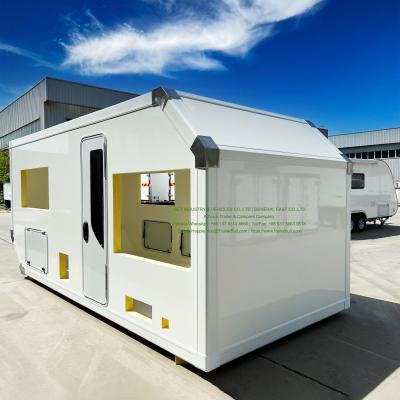 China Lichte zelfondersteunende RV-carrosserie 4,9m 16ft Camper voor flatbed trucks en off-road expedities Te koop