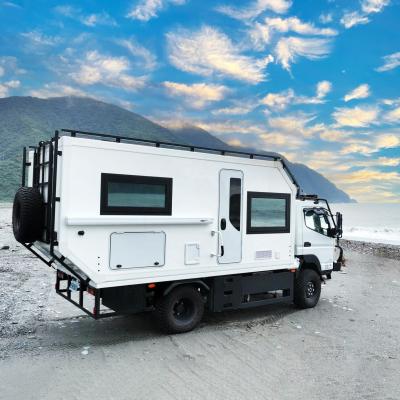 China 16ft FUSO 4x4 Truck Camper Motorhome Box DIY Recreational Vehicle FRP White /Customize for sale