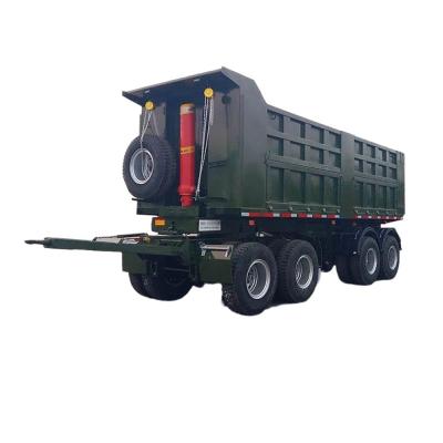 China FUWA BPW Axle 27CBM Dump Draw Bar Trailer With 4 Axles Truck Performance for sale