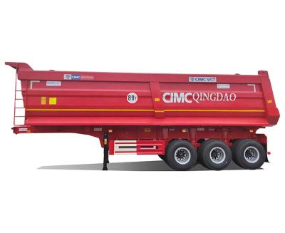 China 7.2 / 8.2 / 9.6 / 10.5 m Carbon Steel Chassis Tipper Semi Trailer for Building Materials Transport for sale