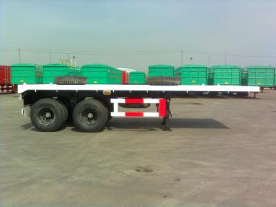 China 40T capaciteit 20ft 2 schijf as ISO-container semi-platbed truck trailer Te koop