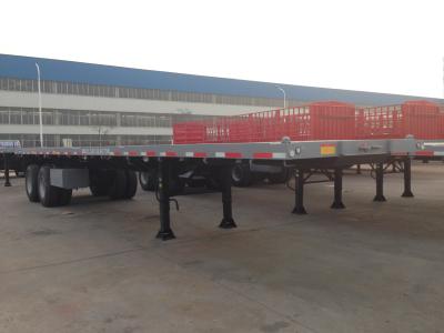 China 45T capaciteit ISO 40ft Bogie Suspension Axles Semi Flatbed Container Truck Trailer Te koop