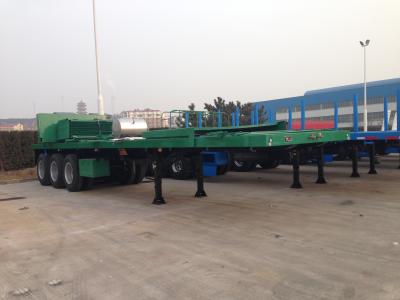 China 35T Capacity 3 Axles 40 ft Flatbed Container Semi Truck Trailer for sale