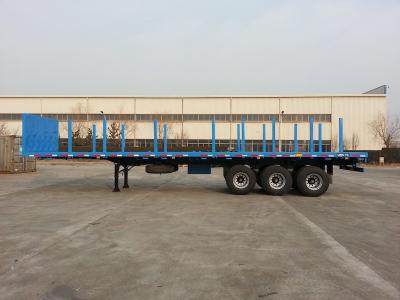 China 45T nuttige lading 40ft 3 trommel assen zijstenen halve platbed truck trailer Te koop