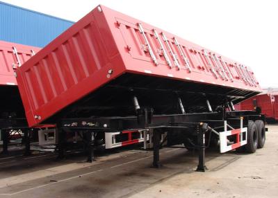 China 26 Cbm Hydraulic Side Dump Semi Trailer 2 BPW Axles For Sands / Bulk Materials for sale