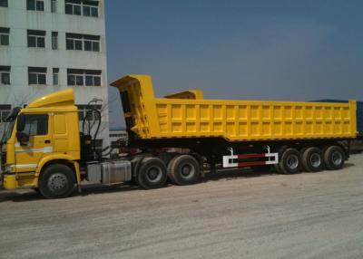 China 3 BPW Axles And Hydraulic End Dump Truck with 42 Cbm Capacity Volume for sale