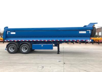 China U Box Type 2 Axles Hydraulic Dump Trailer , End Dump Trailers 20cbm for sale