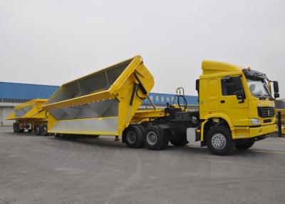 China 60 Ton - 200 Ton Hydraulic Side Dump Semi Trailer For Coal And Mineral Delivery for sale