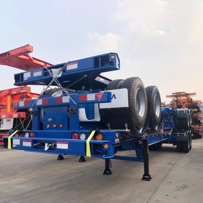 Chine 2 essieux ISO 35 tonnes 40 FT Intermodal Skeleton Trailer Skeletal Truck Semi-trailer Container Chassis pour le transit de conteneurs par tunnel à vendre